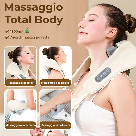 Masajeador Shiatsu inalámbrico para cuello y hombros